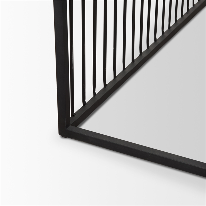 Pemberly Row Black Metal with Light Wood Nesting Coffee Table