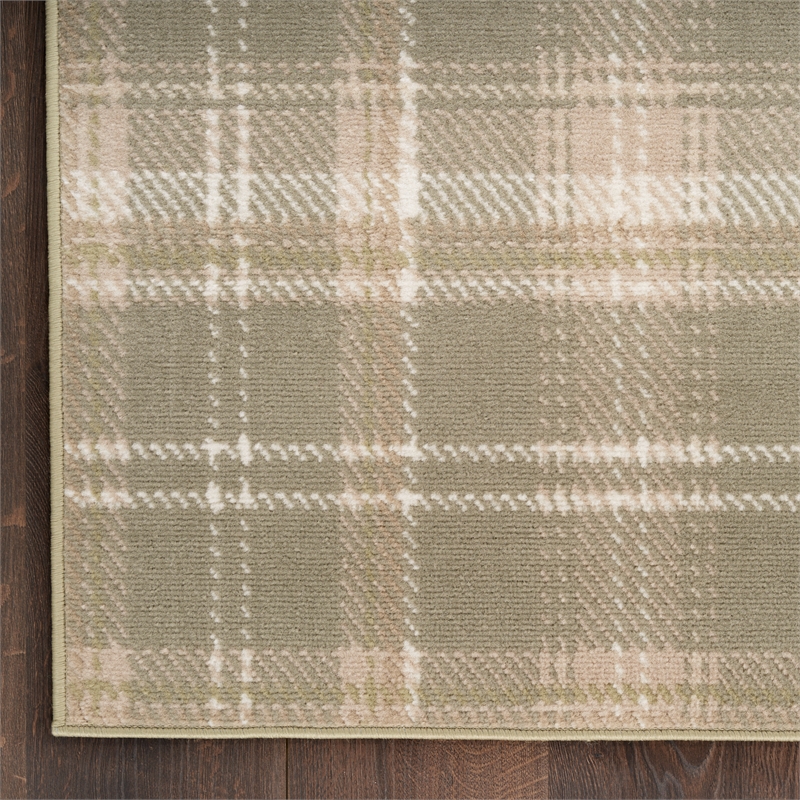 Pemberly Row Modern / Contemporary 3'x5' Olive Fabric Area Rug