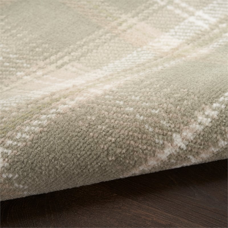 Pemberly Row Modern / Contemporary 4'x6' Olive Fabric Area Rug