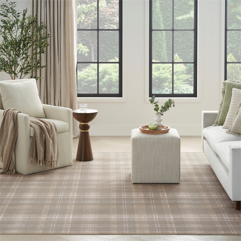 Pemberly Row Modern / Contemporary 4'x6' Olive Fabric Area Rug