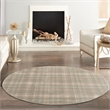 Pemberly Row Modern / Contemporary 8' Round Olive Fabric Area Rug