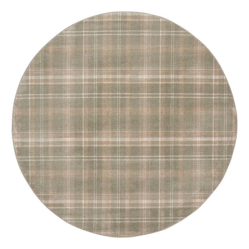 Pemberly Row Modern / Contemporary 8' Round Olive Fabric Area Rug