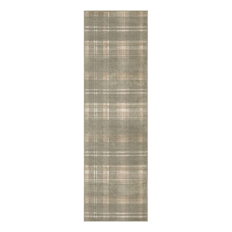 Pemberly Row Modern / Contemporary 6' Runner Olive Fabric Area Rug