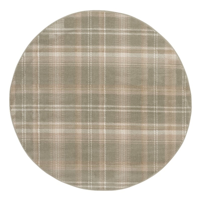 Pemberly Row Modern / Contemporary 5' Round Olive Fabric Area Rug