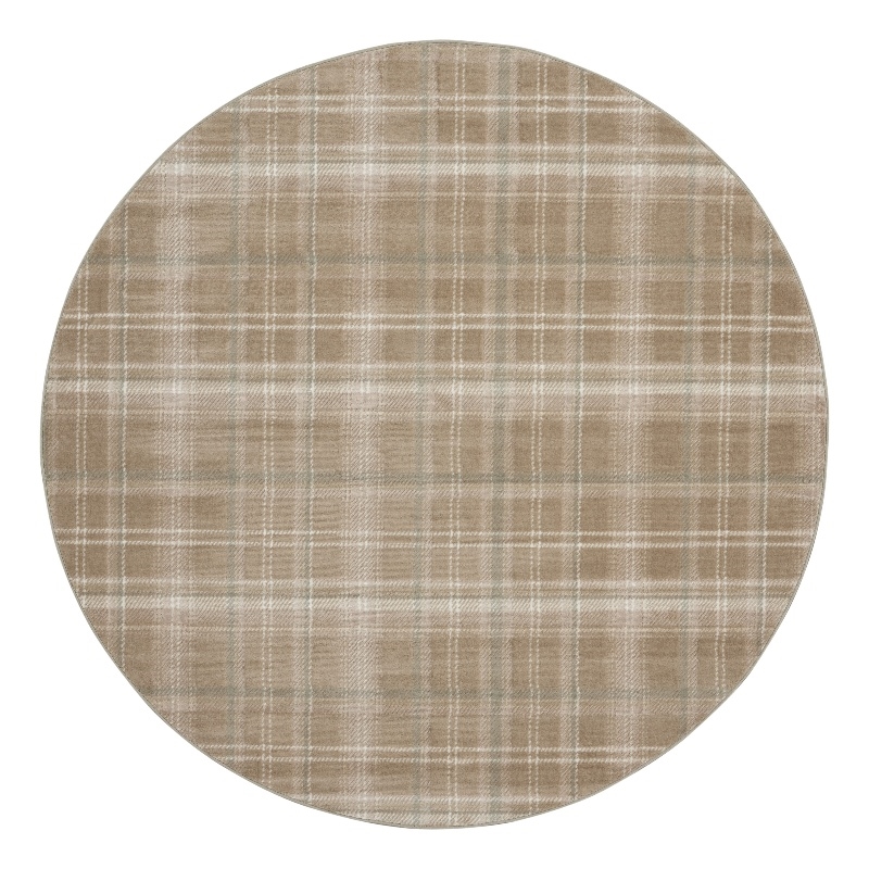 Pemberly Row Modern / Contemporary 8' Round Taupe Fabric Area Rug