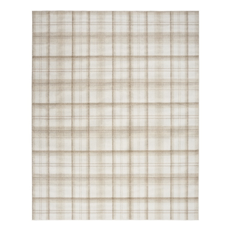 Pemberly Row Modern / Contemporary 4'x6' Ivory Beige Fabric Area Rug