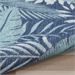 Pemberly Row Contemporary Garden Oasis 10'x14' Navy Fabric Area Rug