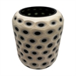 Pemberly Row Decorative Handmade Carved Lattice Glass Vase in Beige