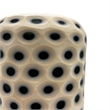 Pemberly Row Decorative Handmade Carved Lattice Glass Vase in Beige
