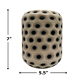 Pemberly Row Decorative Handmade Carved Lattice Glass Vase in Beige