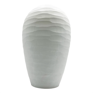 Pemberly Row 14&quot High Decorative Handmade Textured White Glass Vase in White