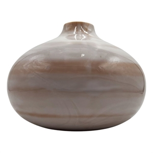 Pemberly Row 8&quot High Decorative Handmade Marble Gourd Glass Vase