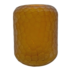 Pemberly Row 8&quot Decorative Handmade Patterned Glass Vase in Light Amber