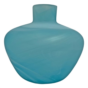 Pemberly Row 8&quot Wide Decorative Handmade Blue Jug Glass Vase