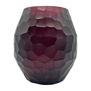 Pemberly Row 7&quot High Decorative Handmade Glass Purple Cutting Flower Vase