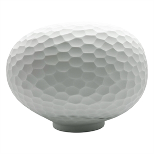 Pemberly Row 14&quot Decorative Handmade White Round Patterned Glass Vase