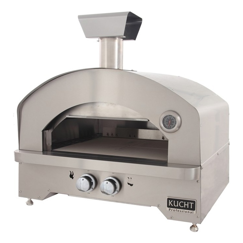 Pemberly Row Outdoor Portable Propane Gas Pizza Oven in Stainless Steel