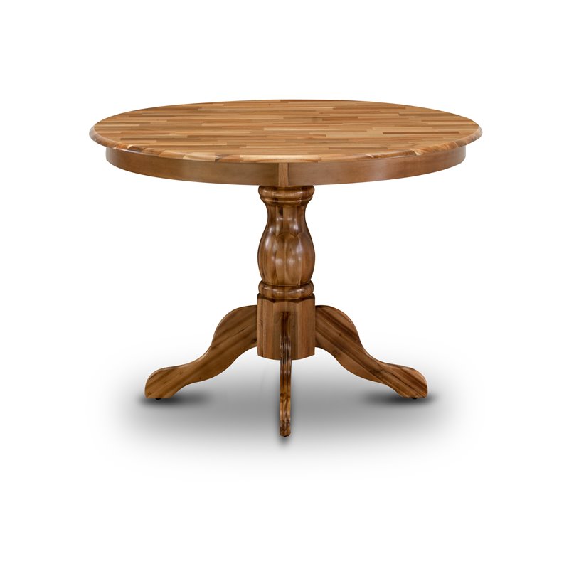 Pemberly Row Wood Dining Table with Pedestal Legs in Natural