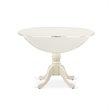 Pemberly Row Wood Dining Table with Pedestal Legs in Linen White