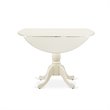 Pemberly Row Wood Dining Table with Pedestal Legs in Linen White