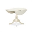 Pemberly Row Wood Dining Table with Pedestal Legs in Linen White