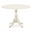 Pemberly Row Wood Dining Table with Pedestal Legs in Linen White