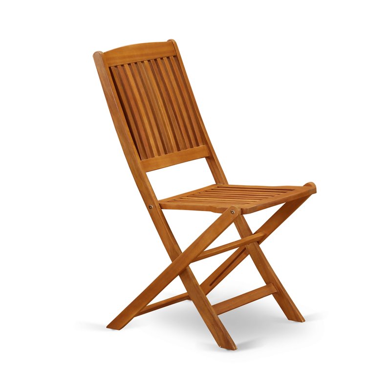 Pemberly Row Traditional Patio Dining Chairs in Natural Oil (Set of 2)