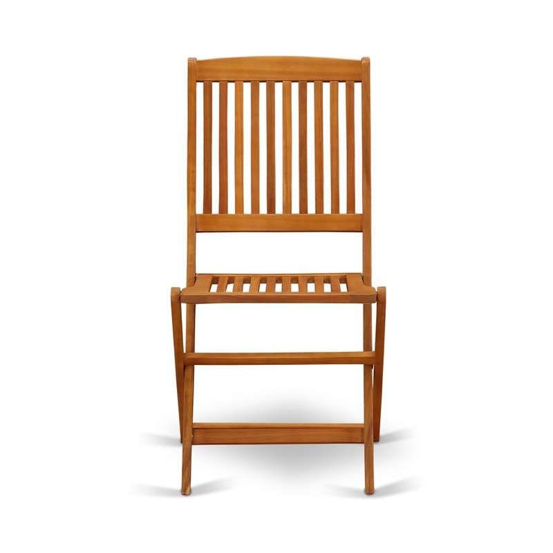 Pemberly Row Traditional Patio Dining Chairs in Natural Oil (Set of 2)