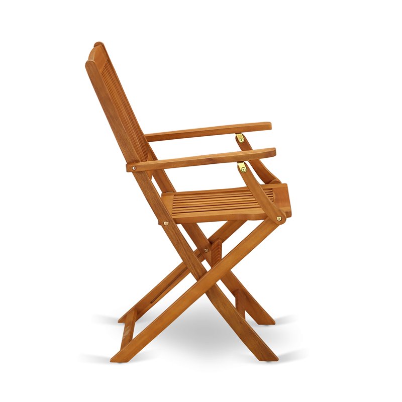 Pemberly Row Traditional Patio Dining Chairs in Natural Oil (Set of 2)