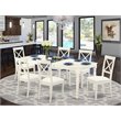 Pemberly Row 7-piece Wood Dining Set with Leather Chairs in White