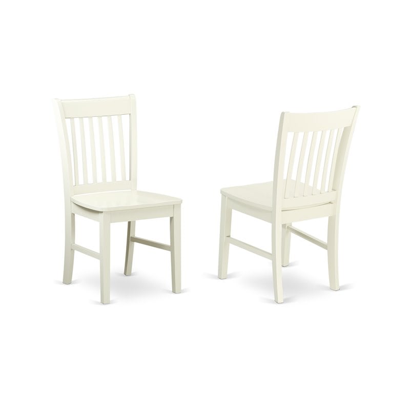 Pemberly Row Traditional 7-piece Wood Kitchen Table Set in Linen White
