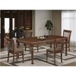 Pemberly Row 5-piece Wood Dining Set with Cushion Seat in Mahogany