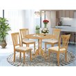 Pemberly Row 5-piece Wood Dining Set with Round Table in Oak