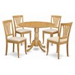 Pemberly Row 5-piece Wood Dining Set with Round Table in Oak
