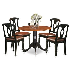 Pemberly Row 5-piece Dining Table and Chair Set in Black/Cherry