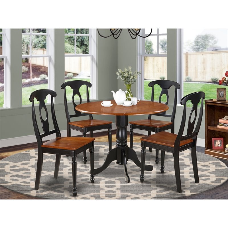 Pemberly Row 5-piece Wood Table and Dinette Chairs in Black/Cherry