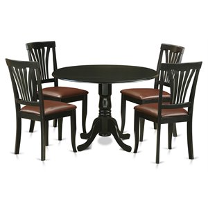 Pemberly Row 5-piece Traditional Wood Dinette Set in Black Finish