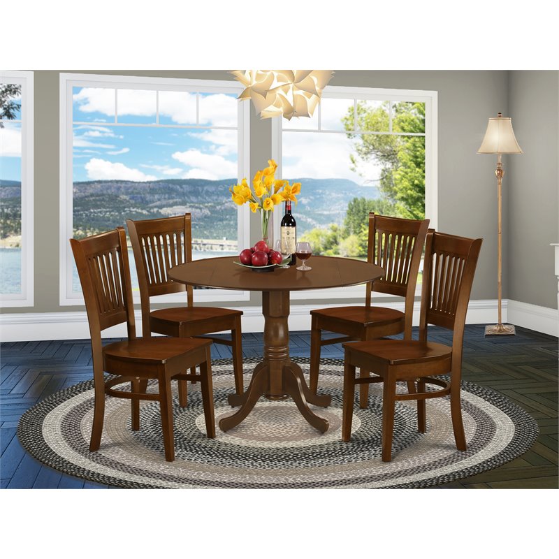 Pemberly Row Traditional 5-piece Wood Dining Room Set in Espresso