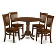 Pemberly Row Traditional 5-piece Wood Dining Room Set in Espresso