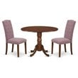 Pemberly Row Traditional 3-piece Wood Dining Set in Mahogany/Dahlia