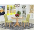 Pemberly Row Traditional 3-piece Wood Dining Set in Oak/Lime Green