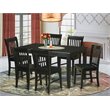 Pemberly Row Traditional 7-piece Wood Table and Dining Chairs in Black