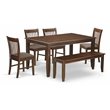 Pemberly Row 6-piece Wood Kitchen Set with Bench in Mahogany
