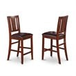 Pemberly Row 5-piece Wood Dining Set with Bar Stool in Mahogany
