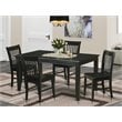Pemberly Row 5-piece Wood Dinette Table and Chair Set in Black