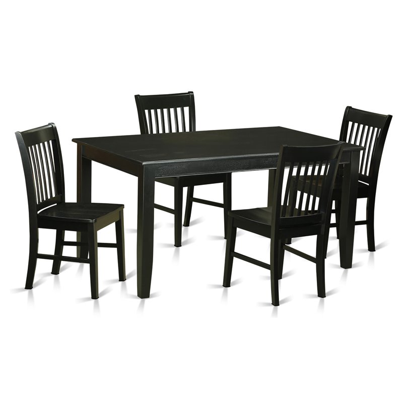 Pemberly Row 5-piece Wood Dinette Table and Chair Set in Black