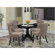 Pemberly Row 5-piece Wood Dining Set in Wire Brush Black/Coffee