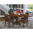 Pemberly Row 5-piece Wood Dining Set with Leather Seat in Espresso
