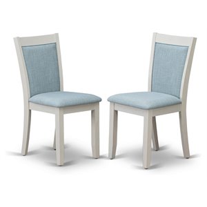 Pemberly Row 36.8&quot Wood Dining Chairs in Blue/White (Set of 2)