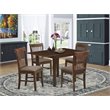 Pemberly Row 5-piece Wood Dining Set with Linen Seat in Mahogany